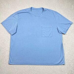 Lululemon Fundamental T Shirt Mens Size 2XL (Estimated) Blue Short Sleeve Pocket